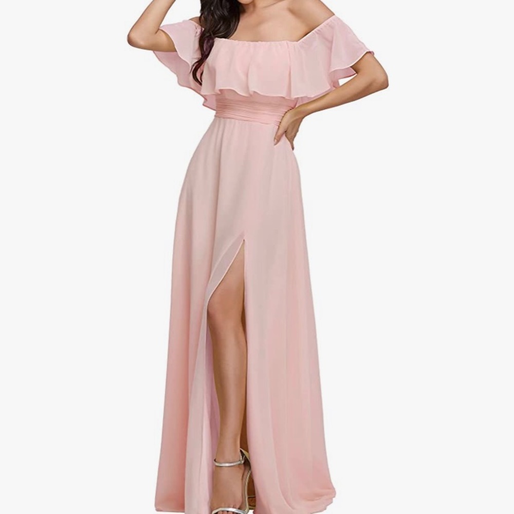 Womens off the shoulder ruffle dress. WORN ONCE.